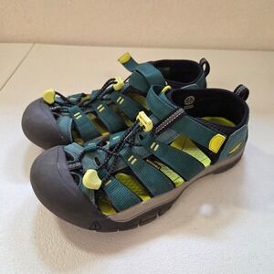 KEEN Newport H2 Water Sandals Teal Yellow Kids Size 6 US Youth 24.5 CM